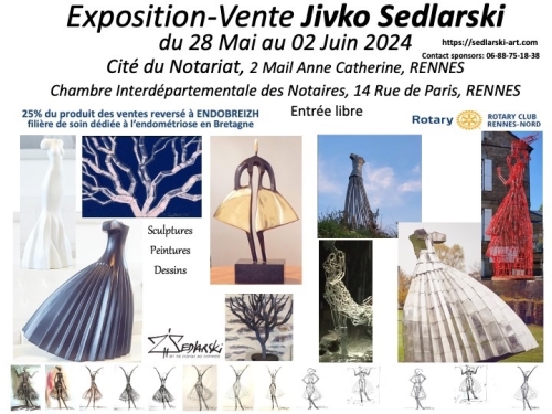 EXPOSITION-VENTE du 28 mai au 02 juin 2024 à RENNES,
Cité du Notariat et Chambre Interdépartementale des Notaires